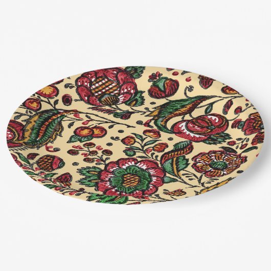  Indische katoenen Chintz stof Papieren Bordje (Gekanteld)