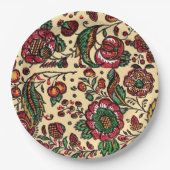  Indische katoenen Chintz stof Papieren Bordje (Voorkant)