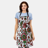 Indische katoenen Chintz stof Schort (Gedragen)