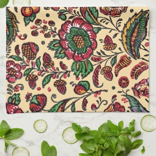  Indische katoenen Chintz stof Theedoek (Gevouwen)