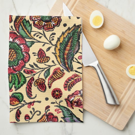  Indische katoenen Chintz stof Theedoek (Quarter Fold)