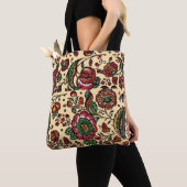 Indische katoenen Chintz stof Tote Bag (Dichtbij)