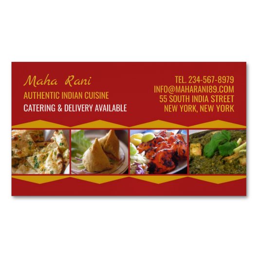 Indische keuken magnetisch visitekaartje (Voorkant)