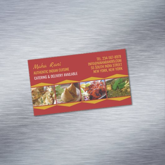 Indische keuken magnetisch visitekaartje (Voorbeeld)