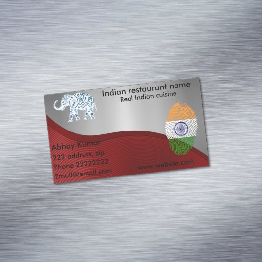 Indische keuken magnetisch visitekaartje (Voorbeeld)