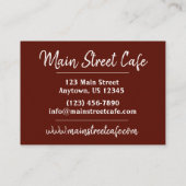 Indische keuken-restaurantkaak visitekaartje (Achterkant)