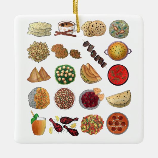 Indische keuken van restaurants in India Keramisch Ornament (Voorkant)