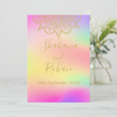 Indische kleurrijke goudkleurige moderne grafische kaart (Staand voorkant)