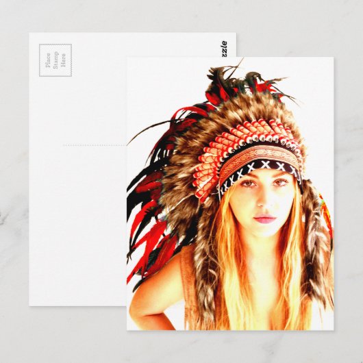 Indische krijger briefkaart (Voorkant / Achterkant)