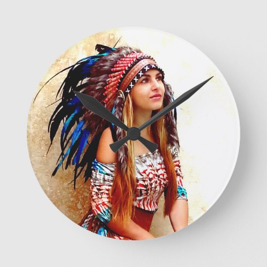 Indische krijger ronde klok (Voorkant)