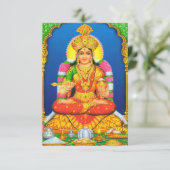 Indische Kunst Lakshmi Goddess Hindu Religie Bedankkaart (Staand voorkant)