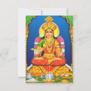 Indische Kunst Lakshmi Goddess Hindu Religie Bedankkaart