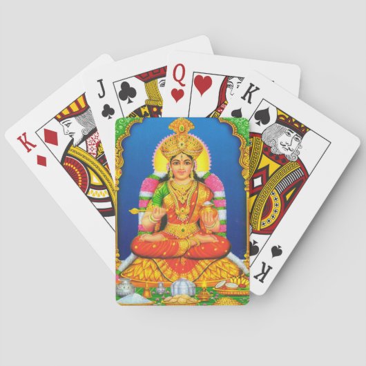 Indische Kunst Lakshmi Goddess Hindu Religie Pokerkaarten (Achterkant)