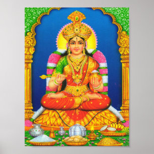 Indische Kunst Lakshmi Goddess Hindu Religie Poster