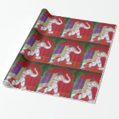 Indische kunstolifant rode en groene cadeauverpakk cadeaupapier (Uitgerold)