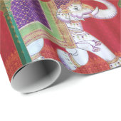 Indische kunstolifant rode en groene cadeauverpakk cadeaupapier (Rol Hoek)
