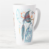 Indische Lady Art-Mok Latte Mok (Rechterhoek)