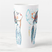 Indische Lady Art-Mok Latte Mok (Voorkant)