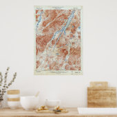  Indische Lake New York Topografische kaart Poster (Keuken)