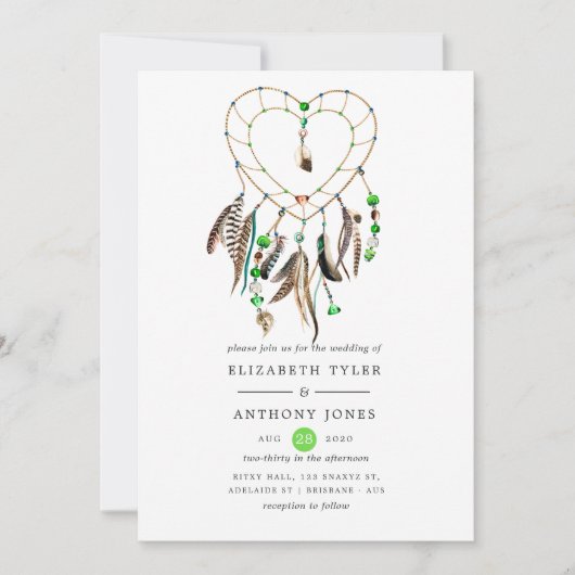 Indische legende Tribal Boho Wedding Kaart (Voorkant)