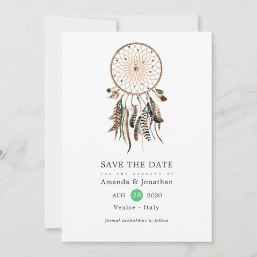 Indische legende Tribal Boho Wedding Save The Date (Voorkant)
