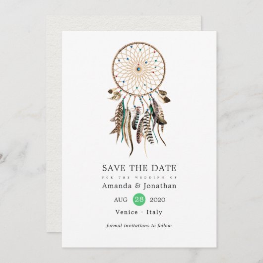 Indische legende Tribal Boho Wedding Save The Date (Voorkant / Achterkant)