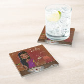 Indische levensmiddelen glazen onderzetter (Schuin)