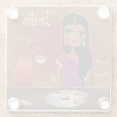 Indische levensmiddelen glazen onderzetter (Achterkant)