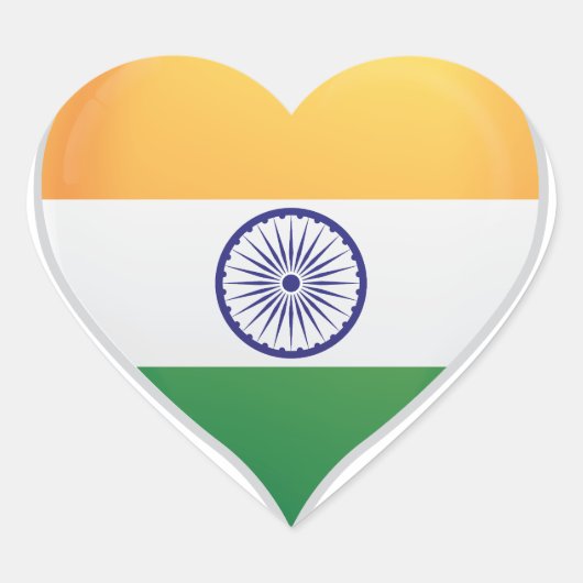 Indische liefde vlag trots hart sticker (Voorkant)