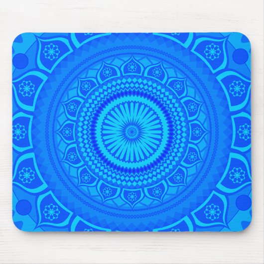 Indische Mandala Blauw Muismat (Voorkant)