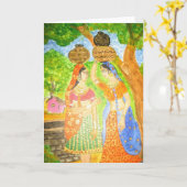 Indische meisjes kaart (Gele Bloem)