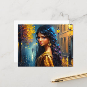 Indische motieven, digitale moderne, kleurvolle briefkaart