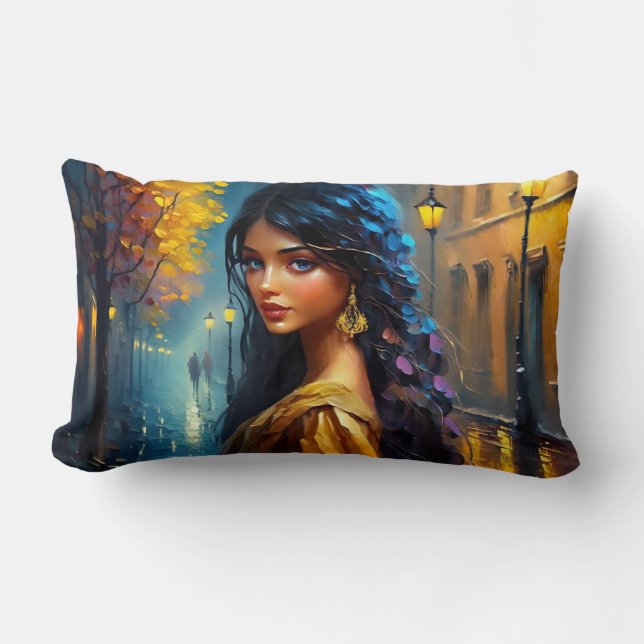 Indische motieven, digitale moderne, kleurvolle kussen (Voorkant)