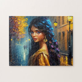 Indische motieven, digitale moderne, kleurvolle legpuzzel
