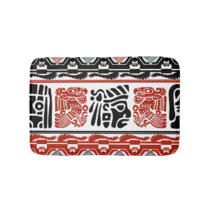 Indische motieven, zwart rood, naadloos patroon. badmat