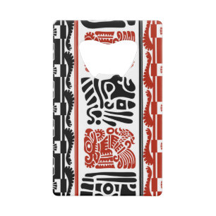 Indische motieven, zwart rood, naadloos patroon. creditkaart flessenopener