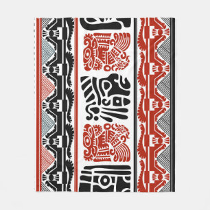 Indische motieven, zwart rood, naadloos patroon. fleece deken