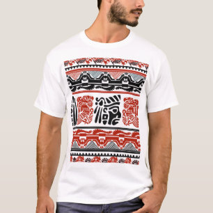Indische motieven, zwart rood, naadloos patroon. t-shirt