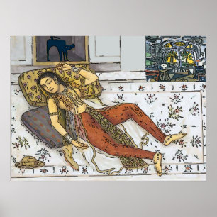 Indische, Mughal Woman, prinses Poster