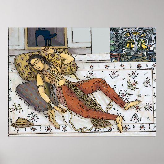 Indische, Mughal Woman, prinses Poster (Voorkant)