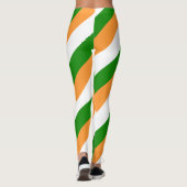 Indische nationale vlag-kleuren diagonaal gestreep leggings (Achterkant)