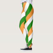 Indische nationale vlag-kleuren diagonaal gestreep leggings (Links)