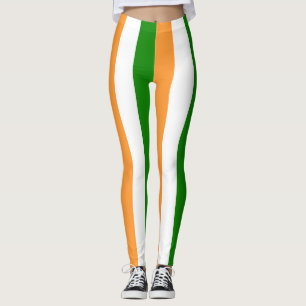 Indische nationale vlagkleuren verticale streep leggings
