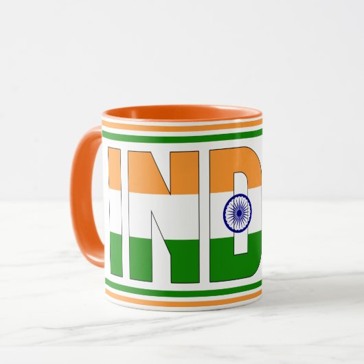 Indische nationale vlagpatriottische koffie mok (Voorkant links)