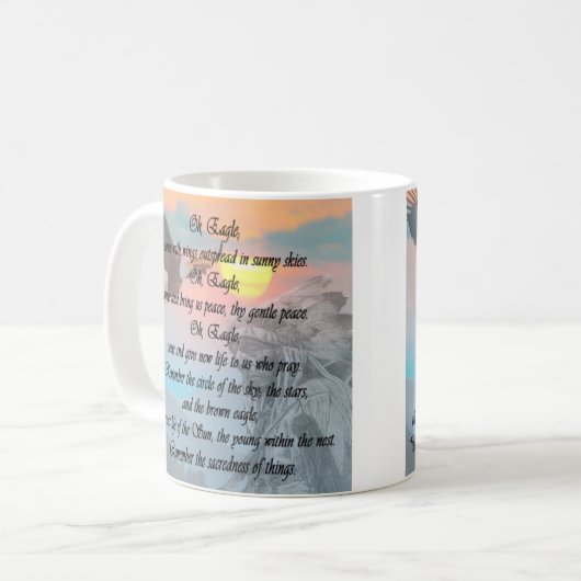 Indische Native American Eagle Prayer Mok. Koffiemok (Voorkant links)
