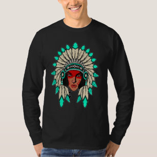 Indische Native American Warrior Woman with Headdr T-shirt