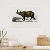 Indische neushoorns door Charles Dessalines d'Orbi Poster (Keuken)