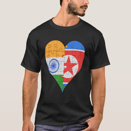 Indische Noord-Koreaanse vlag T-shirt (Voorkant)