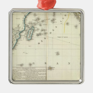 Indische Oceaan Atlas Map Metalen Ornament