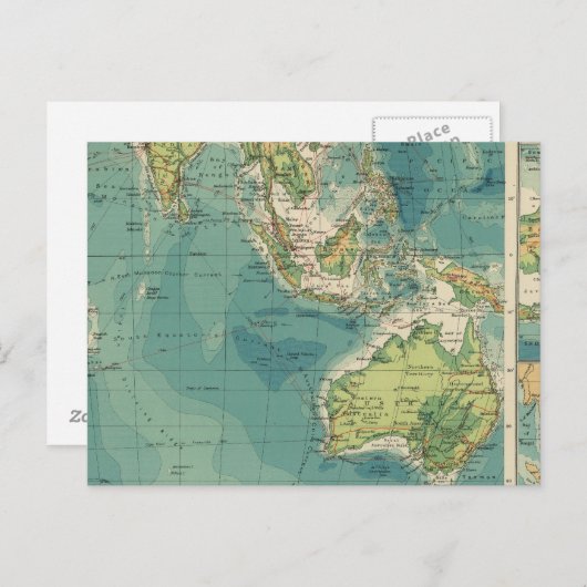 Indische oceaankabels, draadloze stations briefkaart (Voorkant / Achterkant)